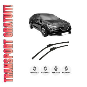 Set stergatoare auto RENAULT MEGANE IV Saloon din 2016-2019, pentru parbriz auto, 2 bucati, Bosch Aerotwin, din cauciuc siliconat rezistent, 4 Stickere Auto RENAULT