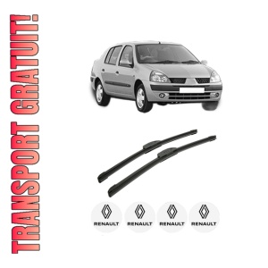 Set stergatoare auto RENAULT THALIA I (LB_) din 1998-2009, pentru parbriz auto, 2 bucati, Bosch Aerotwin Retrofit, din cauciuc siliconat rezistent, 4 Stickere Auto RENAULT