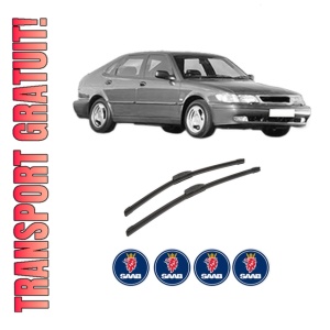 Set stergatoare auto SAAB 9-3 (YS3D) din 1998-2002, pentru parbriz auto, 2 bucati, Bosch Aerotwin Retrofit, din cauciuc siliconat rezistent, 4 Stickere Auto SAAB