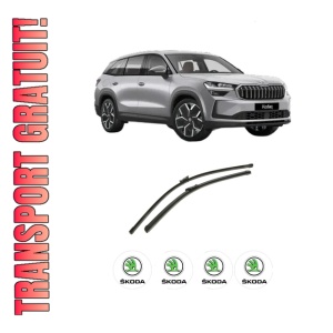 Set stergatoare auto SKODA KODIAQ II (PS7) din 2024, pentru parbriz auto, 2 bucati, Bosch Aerotwin, din cauciuc siliconat rezistent, 4 Stickere Auto SKODA