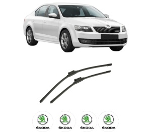 Set stergatoare auto SKODA Octavia III (5E3, NL3, NR3) din 2012-2020, pentru parbriz auto, 2 bucati, Bosch Aerotwin, din cauciuc siliconat rezistent, 4 Stickere Auto SKODA - Img 2