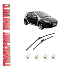 Set stergatoare auto SMART FORFOUR (454) din 2004-2006, pentru parbriz auto, 2 bucati, Bosch Aerotwin Retrofit, din cauciuc siliconat rezistent, 4 Stickere Auto SMART