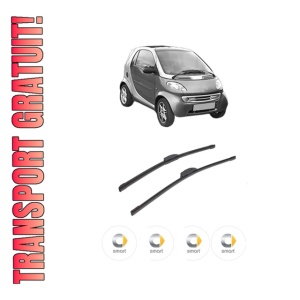 Set stergatoare auto SMART FORTWO Coupe (450) din 2004-2007, pentru parbriz auto, 2 bucati, Bosch Aerotwin Retrofit, din cauciuc siliconat rezistent, 4 Stickere Auto SMART