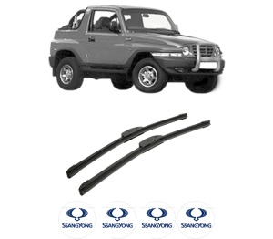 Set stergatoare auto SSANGYONG KORANDO Cabrio (KJ) din 1997-2006, pentru parbriz auto, 2 bucati, Bosch Aerotwin Retrofit, din cauciuc siliconat rezistent, 4 Stickere Auto SSANGYONG - Img 2