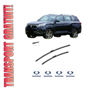 Set stergatoare auto SSANGYONG REXTON VAN (Y400) din 2017, pentru parbriz auto, 2 bucati, Bosch Aerotwin, din cauciuc siliconat rezistent, 4 Stickere Auto SSANGYONG