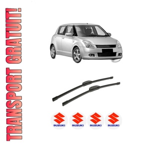 Set stergatoare auto SUZUKI SWIFT III (MZ, EZ) din 2005-2015, pentru parbriz auto, 2 bucati, Bosch Aerotwin Retrofit, din cauciuc siliconat rezistent, 4 Stickere Auto SUZUKI