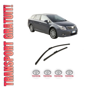 Set stergatoare auto TOYOTA AVENSIS Estate (_T27_) din 2008-2018, pentru parbriz auto, 2 bucati, Bosch Aerotwin, din cauciuc siliconat rezistent, 4 Stickere Auto TOYOTA