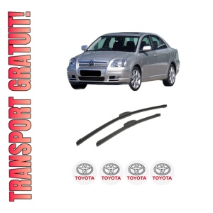 Set stergatoare auto TOYOTA AVENSIS Saloon (_T25_) din 2003-2008, pentru parbriz auto, 2 bucati, Bosch Aerotwin Retrofit, din cauciuc siliconat rezistent, 4 Stickere Auto TOYOTA