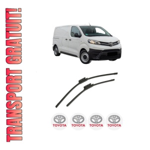 Set stergatoare auto TOYOTA PROACE Van (MDZ_) din 2016-2024, pentru parbriz auto, 2 bucati, Bosch Aerotwin, din cauciuc siliconat rezistent, 4 Stickere Auto TOYOTA