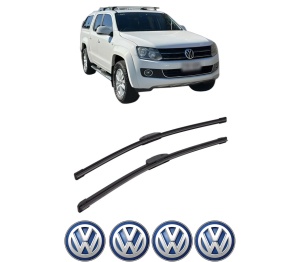 Set stergatoare auto Volkswagen AMAROK Platform/Chassis (S1B, S6B, S7B) din 2011-2022, pentru parbriz auto, 2 bucati, Bosch Aerotwin Retrofit, din cauciuc siliconat rezistent, 4 Stickere Auto Volkswagen - Img 2