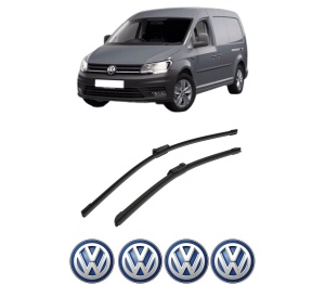 Set stergatoare auto Volkswagen CADDY IV MPV (SAB, SAJ) din 2015-2020, pentru parbriz auto, 2 bucati, Bosch Aerotwin, din cauciuc siliconat rezistent, 4 Stickere Auto Volkswagen - Img 2
