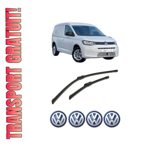 Set stergatoare auto Volkswagen CADDY V MPV (SBB, SBJ) din 2020-2024, pentru parbriz auto, 2 bucati, Bosch Aerotwin, din cauciuc siliconat rezistent, 4 Stickere Auto Volkswagen