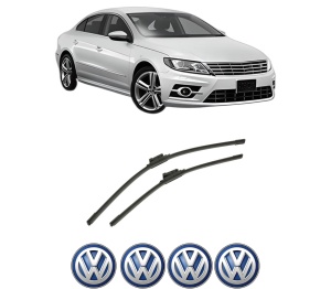 Set stergatoare auto Volkswagen CC B7 (358) din 2011-2016, pentru parbriz auto, 2 bucati, Bosch Aerotwin, din cauciuc siliconat rezistent, 4 Stickere Auto Volkswagen - Img 2