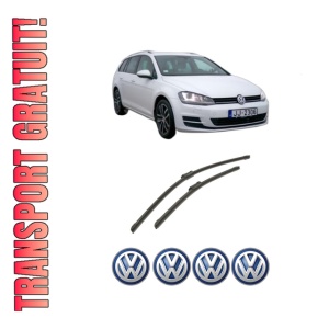 Set stergatoare auto Volkswagen GOLF VII Variant (BA5, BV5) din 2013-2021, pentru parbriz auto, 2 bucati, Bosch Aerotwin, din cauciuc siliconat rezistent, 4 Stickere Auto Volkswagen