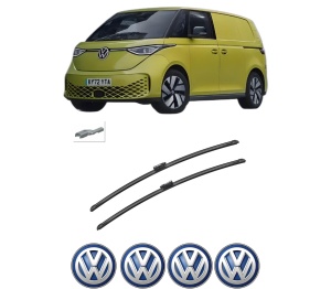 Set stergatoare auto Volkswagen ID. Buzz Bus (EBB, EBJ) din 2022-2024, pentru parbriz auto, 2 bucati, Bosch Aerotwin, din cauciuc siliconat rezistent, 4 Stickere Auto Volkswagen - Img 2