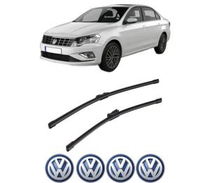 Set stergatoare auto Volkswagen JETTA IV (162, 163, AV3, AV2) din 2010-2018, pentru parbriz auto, 2 bucati, Bosch Aerotwin, din cauciuc siliconat rezistent, 4 Stickere Auto Volkswagen - Img 2
