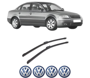 Set stergatoare auto Volkswagen PASSAT B5.5 (3B3) din 2000-2005, pentru parbriz auto, 2 bucati, Bosch Aerotwin, din cauciuc siliconat rezistent, 4 Stickere Auto Volkswagen - Img 2