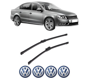 Set stergatoare auto Volkswagen PASSAT B7 (362) din 2010-2014, pentru parbriz auto, 2 bucati, Bosch Aerotwin, din cauciuc siliconat rezistent, 4 Stickere Auto Volkswagen - Img 2