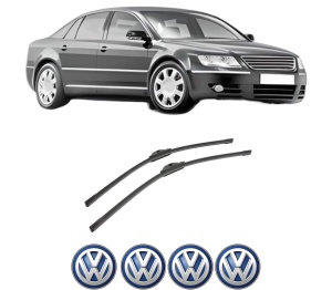 Set stergatoare auto Volkswagen PHAETON (3D1, 3D2, 3D3, 3D4, 3D6, 3D7, 3D8, 3D9) din 2002-2016, pentru parbriz auto, 2 bucati, Bosch Aerotwin, din cauciuc siliconat rezistent, 4 Stickere Auto Volkswagen - Img 2