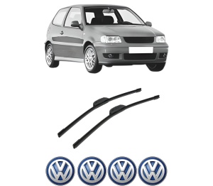 Set stergatoare auto Volkswagen POLO (6N2) din 1999-2001, pentru parbriz auto, 2 bucati, Bosch Aerotwin Retrofit, din cauciuc siliconat rezistent, 4 Stickere Auto Volkswagen - Img 2