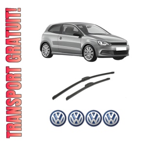 Set stergatoare auto Volkswagen POLO V (6R1, 6C1) din 2009-2022, pentru parbriz auto, 2 bucati, Bosch Aerotwin Retrofit, din cauciuc siliconat rezistent, 4 Stickere Auto Volkswagen