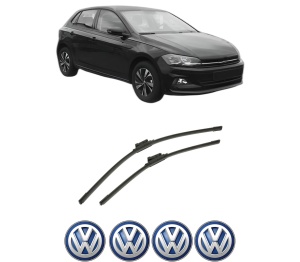 Set stergatoare auto Volkswagen POLO VI (AW1, BZ1, AE1) din 2017-2021, pentru parbriz auto, 2 bucati, Bosch Aerotwin, din cauciuc siliconat rezistent, 4 Stickere Auto Volkswagen - Img 2
