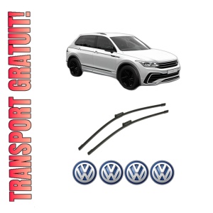 Set stergatoare auto Volkswagen TIGUAN (CT1) din 2023-2024, pentru parbriz auto, 2 bucati, Bosch Aerotwin, din cauciuc siliconat rezistent, 4 Stickere Auto Volkswagen