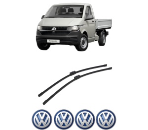 Set stergatoare auto Volkswagen TRANSPORTER T5 Platform/Chassis (7JD, 7JE, 7JL, 7JY, 7JZ, 7F din 2003-2015, pentru parbriz auto, 2 bucati, Bosch Aerotwin, din cauciuc siliconat rezistent, 4 Stickere Auto Volkswagen - Img 2