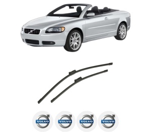 Set stergatoare auto VOLVO C70 II Convertible (542) din 2006-2013, pentru parbriz auto, 2 bucati, Bosch Aerotwin, din cauciuc siliconat rezistent, 4 Stickere Auto VOLVO - Img 2