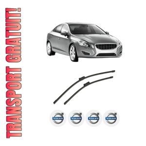 Set stergatoare auto VOLVO S60 II (134) din 2010-2018, pentru parbriz auto, 2 bucati, Bosch Aerotwin, din cauciuc siliconat rezistent, 4 Stickere Auto VOLVO