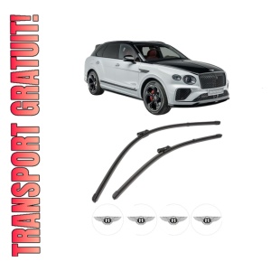 Set stergatoare BENTLEY BENTAYGA (4V1) din 2015-2023, pentru parbriz auto, 2 bucati, Valeo Silencio Xtrm, din cauciuc siliconat rezistent, 4 Stickere Auto BENTLEY