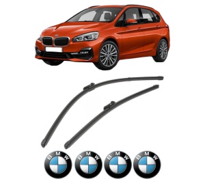 Set stergatoare BMW Seria 2 Gran Tourer (F46) din 2014-2020, pentru parbriz auto, 2 bucati, Valeo Silencio Xtrm, din cauciuc siliconat rezistent, 4 Stickere Auto BMW Seria v36150