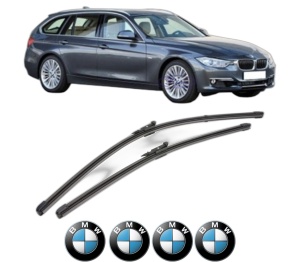 Set stergatoare BMW Seria 3 Touring Van (F31) din 2012-2019, pentru parbriz auto, 2 bucati, Valeo Silencio Xtrm, din cauciuc siliconat rezistent, 4 Stickere Auto BMW Seria v38790
