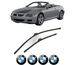 Set stergatoare BMW Seria 6 Convertible (F12) din 2010-2018, pentru parbriz auto, 2 bucati, Bosch Aerotwin, din cauciuc siliconat rezistent, 4 Stickere Auto BMW Seria v52785