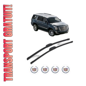 Set stergatoare CADILLAC ESCALADE (GMT1XL) din 2020-2022, pentru parbriz auto, 2 bucati, Bosch Aerotwin Retrofit, din cauciuc siliconat rezistent, 4 Stickere Auto CADILLAC