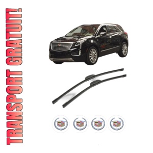 Set stergatoare CADILLAC XT5 din 2016, pentru parbriz auto, 2 bucati, Bosch Aerotwin Retrofit, din cauciuc siliconat rezistent, 4 Stickere Auto CADILLAC