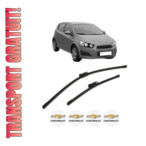 Set stergatoare CHEVROLET AVEO Hatchback (T300) din 2011-2015, pentru parbriz auto, 2 bucati, Bosch Aerotwin Multi, din cauciuc siliconat rezistent, 4 Stickere Auto CHEVROLET