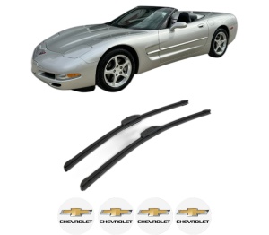 Set stergatoare CHEVROLET CORVETTE (C6) din 2004-2013, pentru parbriz auto, 2 bucati, Bosch Aerotwin Retrofit, din cauciuc siliconat rezistent, 4 Stickere Auto CHEVROLET v47565