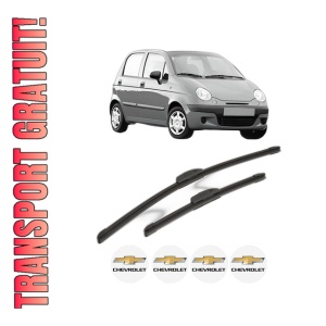 Set stergatoare CHEVROLET MATIZ (M200, M250) din 2005-2008, pentru parbriz auto, 2 bucati, Bosch Aerotwin Retrofit, din cauciuc siliconat rezistent, 4 Stickere Auto CHEVROLET