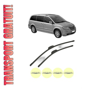 Set stergatoare CHRYSLER GRAND VOYAGER / VOYAGER V (RT) din 2007-2012, pentru parbriz auto, 2 bucati, Bosch Aerotwin Retrofit, din cauciuc siliconat rezistent, 4 Stickere Auto CHRYSLER
