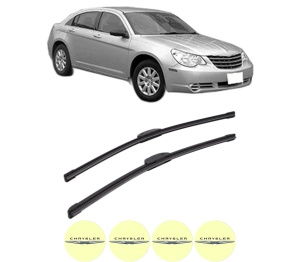 Set stergatoare CHRYSLER SEBRING (JS) din 2006-2007, pentru parbriz auto, 2 bucati, Bosch Aerotwin Retrofit, din cauciuc siliconat rezistent, 4 Stickere Auto CHRYSLER v41135