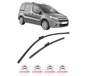 Set stergatoare CITROEN BERLINGO MULTISPACE (B9) din 2008-2021, pentru parbriz auto, 2 bucati, Valeo Silencio Xtrm, din cauciuc siliconat rezistent, 4 Stickere Auto CITROEN - Img 1