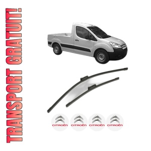 Set stergatoare CITROEN BERLINGO Platform/Chassis (B9) din 2008-2021, pentru parbriz auto, 2 bucati, Bosch Aerotwin, din cauciuc siliconat rezistent, 4 Stickere Auto CITROEN