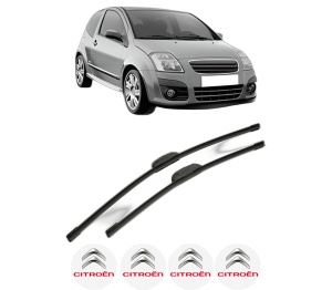 Set stergatoare CITROEN C2 (JM_) din 2003-2006, pentru parbriz auto, 2 bucati, Bosch Aerotwin Retrofit, din cauciuc siliconat rezistent, 4 Stickere Auto CITROEN v45605