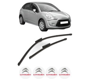 Set stergatoare CITROEN C3 II (SC_) din 2009-2016, pentru parbriz auto, 2 bucati, Valeo Silencio Xtrm, din cauciuc siliconat rezistent, 4 Stickere Auto CITROEN v38070