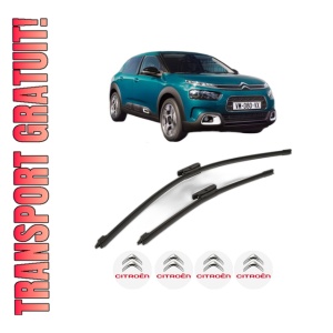 Set stergatoare CITROEN C4 CACTUS Van (0B_, 0P_) din 2019, pentru parbriz auto, 2 bucati, Bosch Aerotwin, din cauciuc siliconat rezistent, 4 Stickere Auto CITROEN
