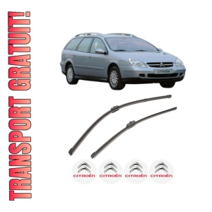 Set stergatoare CITROEN C5 I Estate Van (DE_) din 2002-2004, pentru parbriz auto, 2 bucati, Valeo Silencio Xtrm, din cauciuc siliconat rezistent, 4 Stickere Auto CITROEN