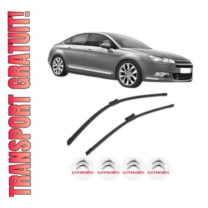 Set stergatoare CITROEN C5 III (RD_) din 2008-2017, pentru parbriz auto, 2 bucati, Bosch Aerotwin, din cauciuc siliconat rezistent, 4 Stickere Auto CITROEN