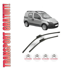 Set stergatoare CITROEN NEMO MPV din 2009-2010, pentru parbriz auto, 2 bucati, Bosch Aerotwin, din cauciuc siliconat rezistent, 4 Stickere Auto CITROEN