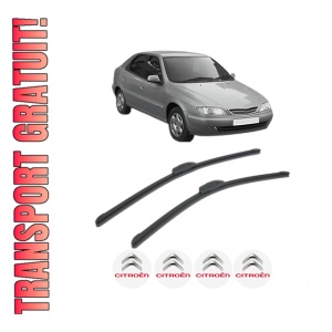 Set stergatoare CITROEN XSARA (N1) din 1997-2003, pentru parbriz auto, 2 bucati, Bosch Aerotwin Retrofit, din cauciuc siliconat rezistent, 4 Stickere Auto CITROEN
